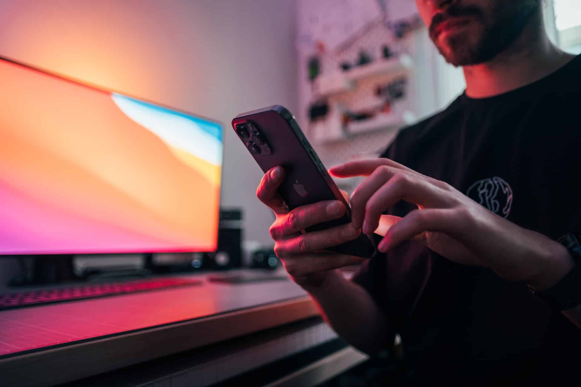 man holding phone